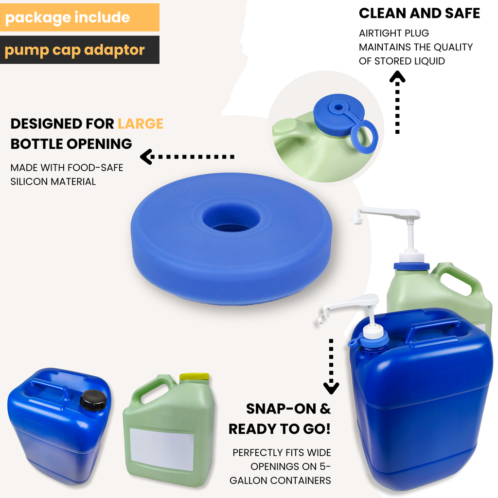 Gallon Pump Dispenser For Gallon Jug, Growler, 5 Gallon Bucket, 38-400 Pump, White