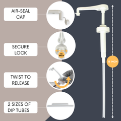 Gallon Pump Dispenser For Gallon Jug, Growler, 5 Gallon Bucket, 38-400 Pump, White