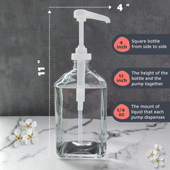 eBun 37oz Glass Mouthwash Pump Dispenser with Acrylic Cups for Bathroom - Guest Bathroom Essentials, Mouthwash Container, Mouthwash Bottle, Easy Reach Mouthwash Pump Dispenser, Mouthwash Decanter