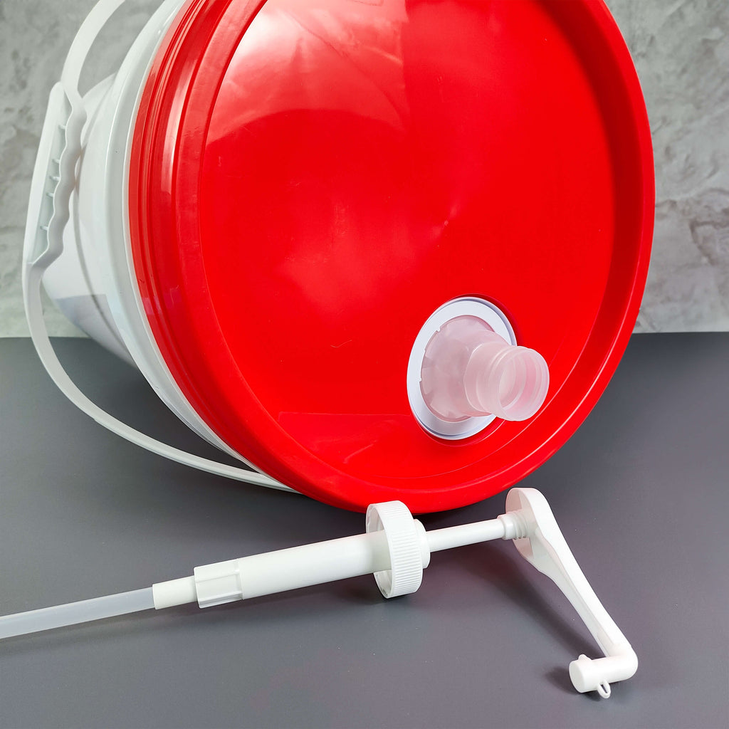 Gallon Pump Dispenser For Gallon Jug, Growler, 5 Gallon Bucket, 38-400 Pump, White