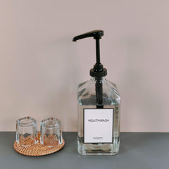 37 ounces Glass Mouthwash Dispenser - Black