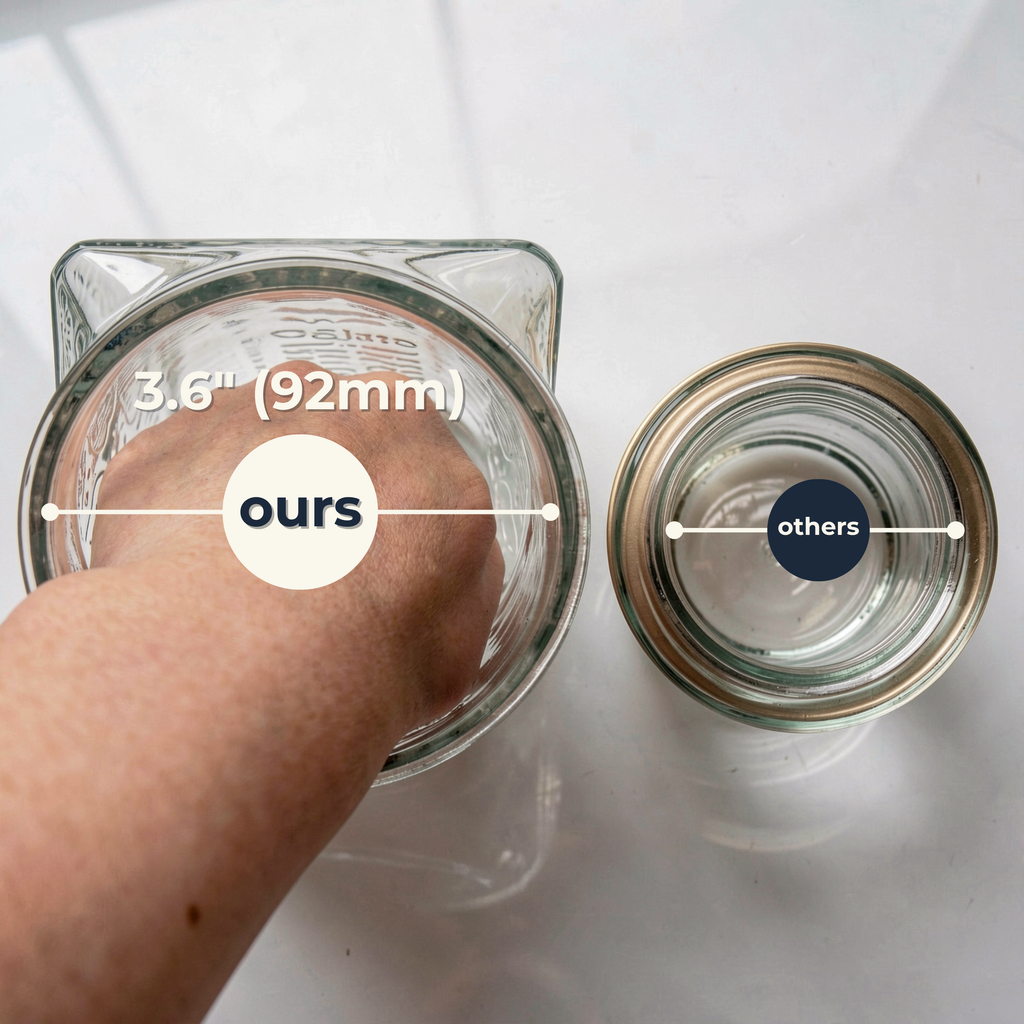 eBun Airtight Brown Sugar Container Set – 64 oz Glass Jars with Wooden Lids & Tray, 2-Pack Half Gallon Kitchen Canisters for Pantry Storage, Flour, Coffee, Tea Organization