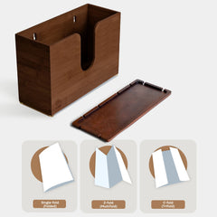 eBun Bamboo C Fold Paper Towel Dispenser, Brown