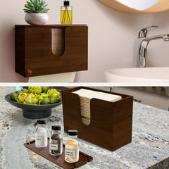 eBun Bamboo C Fold Paper Towel Dispenser, Brown