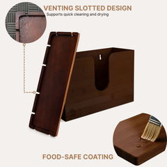 eBun Bamboo C Fold Paper Towel Dispenser, Brown