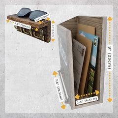 Showing the dimentions of eBun mail organizer and key holder