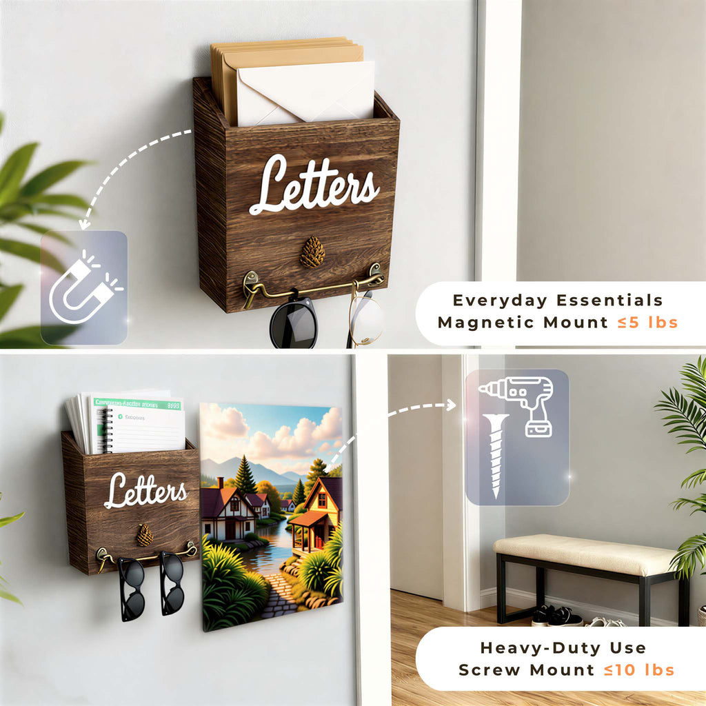 Recommended maximum weight capacity of eBun mail organizer