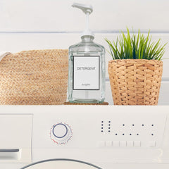 Showing the eBun mouthwash dispenser can also be used as detergent dispenser.