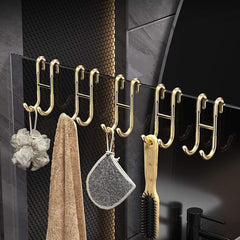 Gold Shower Door Hooks, Towel and Squeegee Holders for Frameless Glass Bathroom Doors