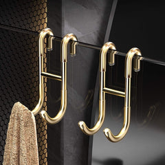 Gold Shower Door Hooks, Towel and Squeegee Holders for Frameless Glass Bathroom Doors