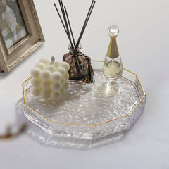 eBun Gold Glass Tray as Perfume Display Organizer